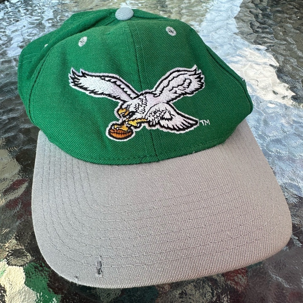 Vintage Philadelphia Eagles Starter Hat 7 1/4 Wool Fitted Green Gray The Natural